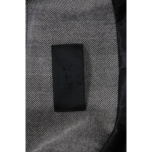 RTA Womens Herringbone Double Breasted Blazer Small White Grey Black Jacket - Picture 9 of 12